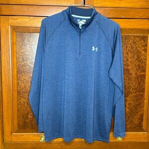 Under armor men’s XL loose heatgear, navy heather 1/4 zip, Barely worn like new